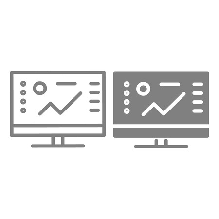 Software line and glyph icon. Computer vector illustration isolated on white. Graph outline style design, designed for web and app.のイラスト素材