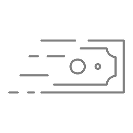 Money flow thin line icon. Currency vector illustration isolated on white. Cash outline style design, designed for web and app.のイラスト素材