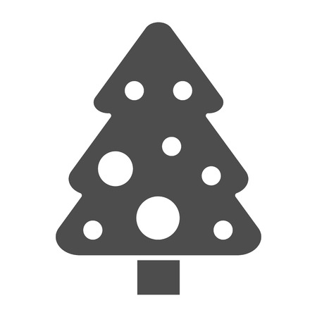 Christmas tree solid icon. Fir-tree vector illustration isolated on white. Spruce glyph style design, designed for web and app.のイラスト素材