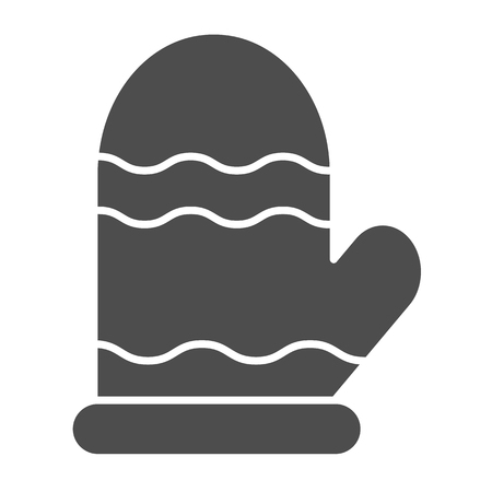 Mitten solid icon. Glove vector illustration isolated on white. Winter clothing glyph style design, designed for web and app.の写真素材