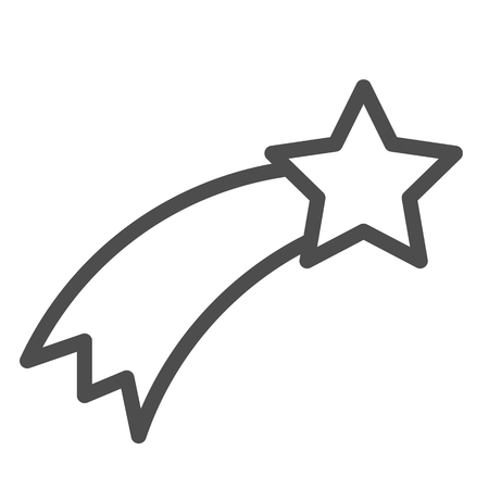 Shooting star line icon. Falling star vector illustration isolated on white. Astronomy outline style design, designed for web and app.のイラスト素材
