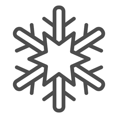 Snowflake line icon. Frost vector illustration isolated on white. Snow outline style design, designed for web and app.の写真素材