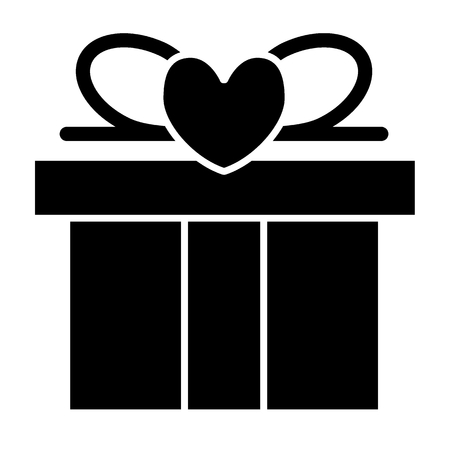 Wedding present solid icon. Gift box contract vector illustration isolated on white. Package glyph style design, designed for web and app. Eps 10のイラスト素材
