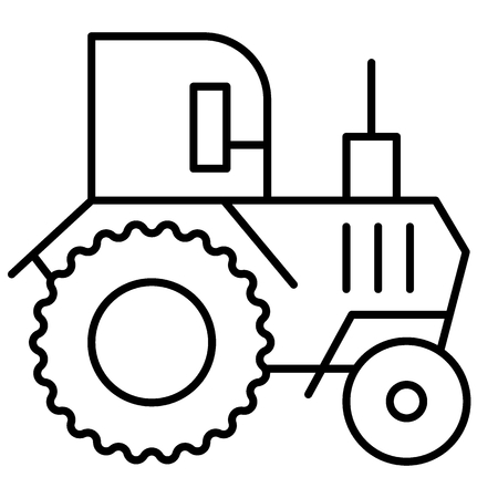 Tractor thin line icon. Agronomy vector illustration isolated on white. Agricultural outline style design, designed for web and app.のイラスト素材