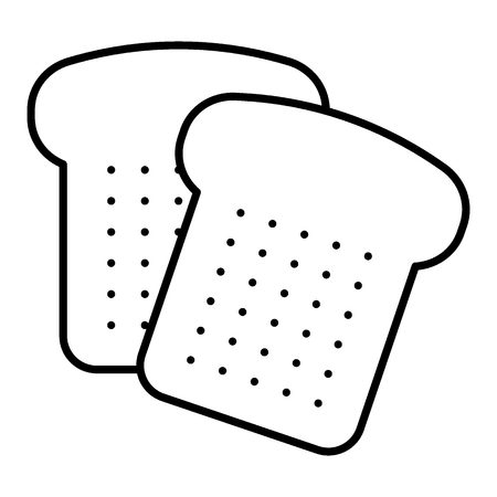 Bread cut thin line icon. Sliced bread vector illustration isolated on white. Bake outline style design, designed for web and app.のイラスト素材