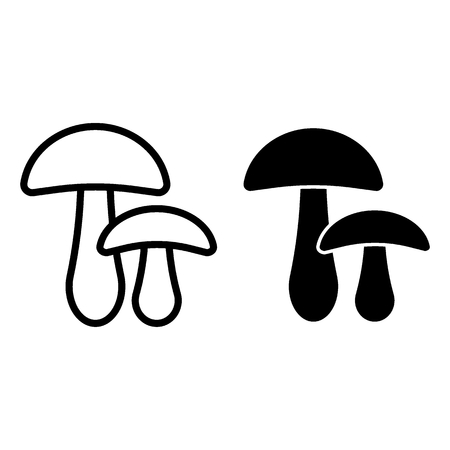 Mushrooms line and glyph icon. Food vector illustration isolated on white. Ceb outline style design, designed for web and app.の写真素材