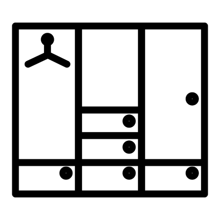 Wardrobe line icon. Closet vector illustration isolated on white. Cupboard outline style design, designed for web and app.のイラスト素材