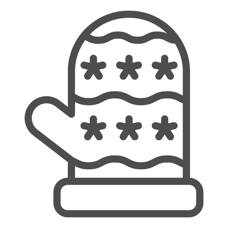Mitten line icon. Glove vector illustration isolated on white. Winter outline style design, designed for web and app.のイラスト素材