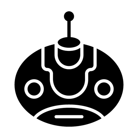 Bot solid icon. Robot vector illustration isolated on white. Ai glyph style design, designed for web and app.のイラスト素材