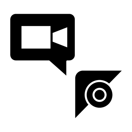 Video record on smartphone solid icon. Recording on phone vector illustration isolated on white. Video camera on smartphone glyph style design, designed for web and app.の写真素材