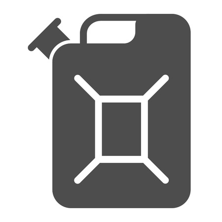 Gas tank solid icon. Canister vector illustration isolated on white. Jerrycan glyph style design, designed for web and app.のイラスト素材