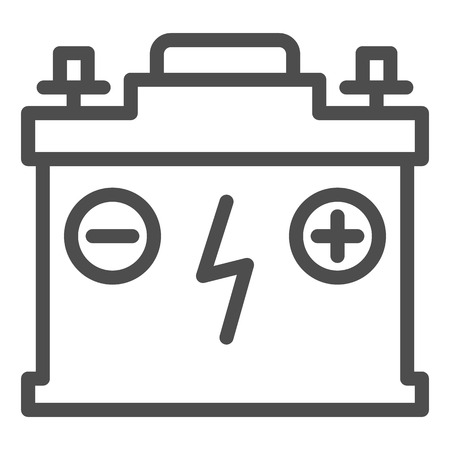 Accumulator line icon. Battery vector illustration isolated on white. Charge outline style design, designed for web and app.の写真素材