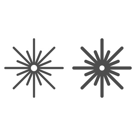 Christmas star line and glyph icon. Sixteen pointed star vector illustration isolated on white. Multi-pointed star outline style design, designed for web and app.のイラスト素材