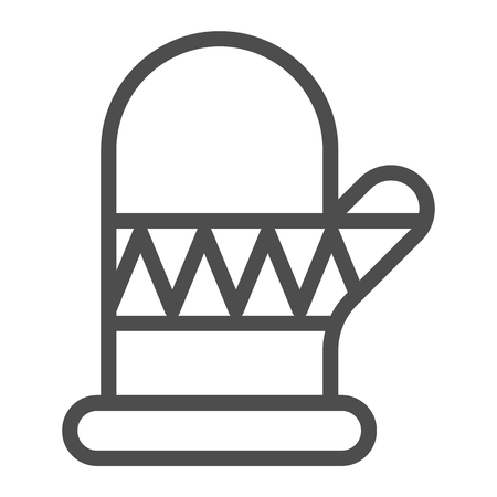 Mitten line icon. Glove vector illustration isolated on white. Warm clothes outline style design, designed for web and app.のイラスト素材
