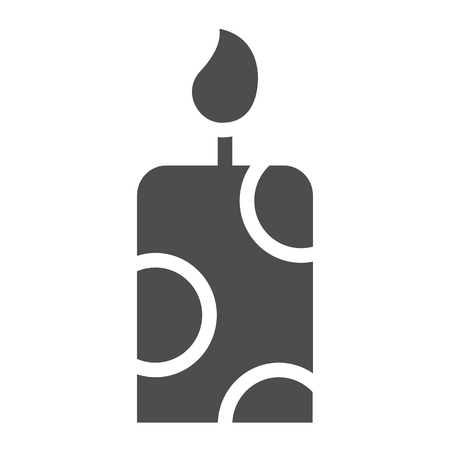 Candle solid icon. Light vector illustration isolated on white. Flame glyph style design, designed for web and app.のイラスト素材
