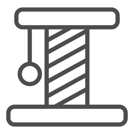 Cat scratcher line icon. Pet toy vector illustration isolated on white. Kitten scratcher outline style design, designed for web and app.のイラスト素材