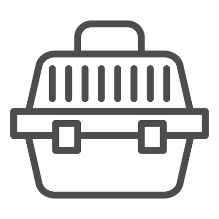 Animal carrier line icon. Pet basket vector illustration isolated on white. Animal portable basket outline style design, designed for web and app. Eps 10のイラスト素材