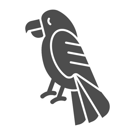 Parrot solid icon. Bird vector illustration isolated on white. Animal glyph style design, designed for web and app. Eps 10のイラスト素材