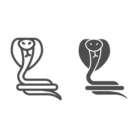 Snake line and glyph icon. Reptile vector illustration isolated on white. Animal outline style design, designed for web and app. Eps 10のイラスト素材