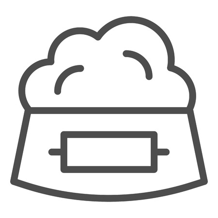 Pet food in bowl line icon. Animal plate vector illustration isolated on white. Pet meal outline style design, designed for web and app.のイラスト素材