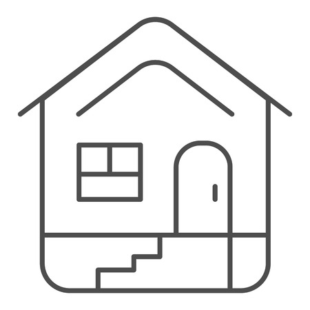 Home thin line icon. House vector illustration isolated on white. Building outline style design, designed for web and app. Eps 10のイラスト素材
