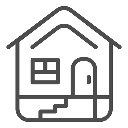 Home line icon. House vector illustration isolated on white. Building outline style design, designed for web and app. Eps 10のイラスト素材