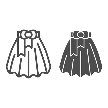 Skirt line and glyph icon. Lady clothes vector illustration isolated on white. Female fashion outline style design, designed for web and app. Eps 10のイラスト素材