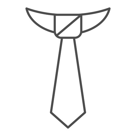 Tie thin line icon. Necktie vector illustration isolated on white. Formal clothes outline style design, designed for web and app. Eps 10のイラスト素材