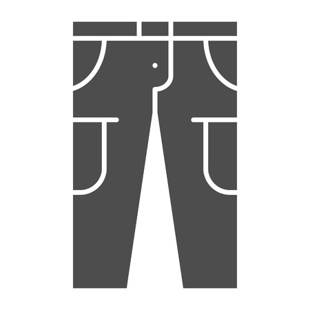 Pants solid icon. Trousers vector illustration isolated on white. Jeans glyph style design, designed for web and app. Eps 10のイラスト素材
