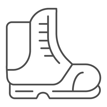 Boot thin line icon. Footwear vector illustration isolated on white. Hiking shoe outline style design, designed for web and app. Eps 10のイラスト素材
