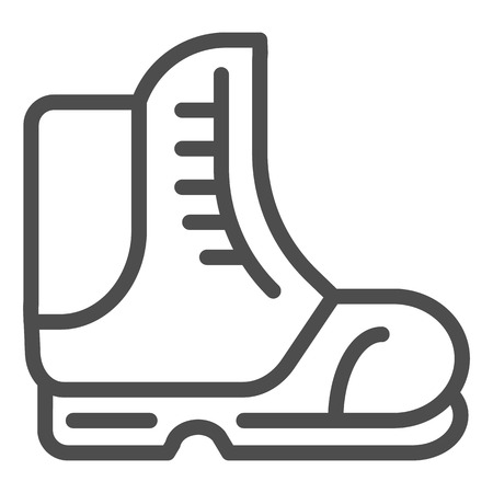 Boot line icon. Footwear vector illustration isolated on white. Hiking shoe outline style design, designed for web and app. Eps 10のイラスト素材