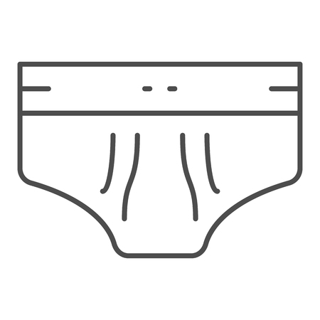 Men briefs thin line icon. Men underware vector illustration isolated on white. Underpants outline style design, designed for web and app. Eps 10のイラスト素材