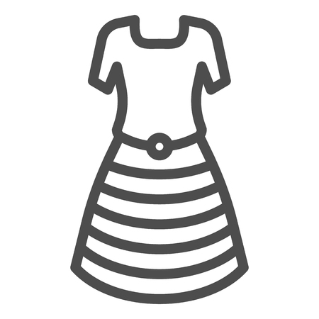 Dress line icon. Lady clothes vector illustration isolated on white. Gown outline style design, designed for web and app. Eps 10のイラスト素材
