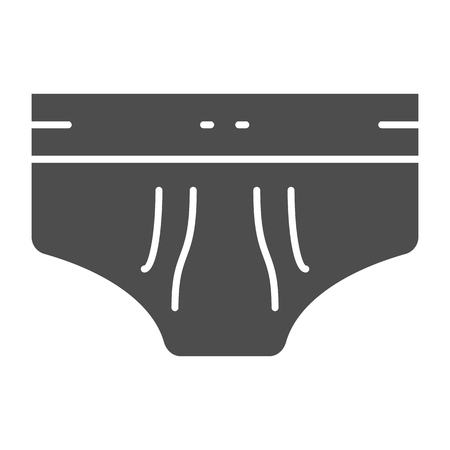 Men briefs solid icon. Men underware vector illustration isolated on white. Underpants glyph style design, designed for web and app. Eps 10のイラスト素材