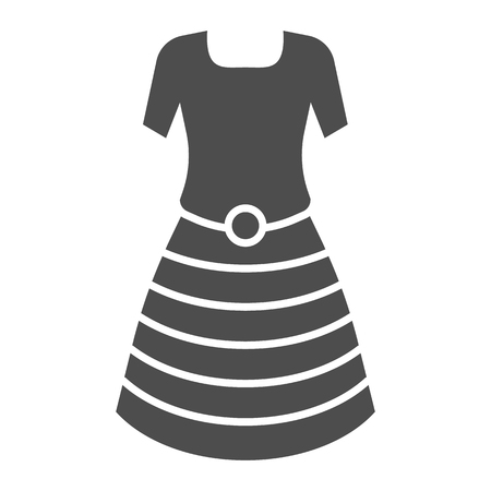 Dress solid icon. Lady clothes vector illustration isolated on white. Gown glyph style design, designed for web and app.の写真素材
