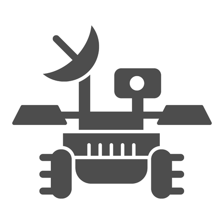 Mars machine solid icon. Research module voyager vector illustration isolated on white. Explorer glyph style design, designed for web and app.のイラスト素材