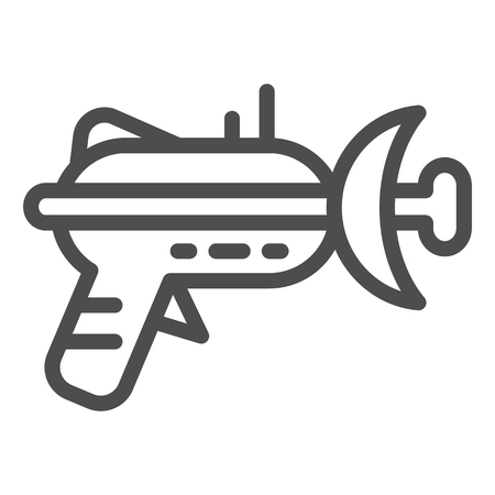 Blaster line icon. Laser weapon vector illustration isolated on white. Space gun outline style design, designed for web and app. Eps 10のイラスト素材