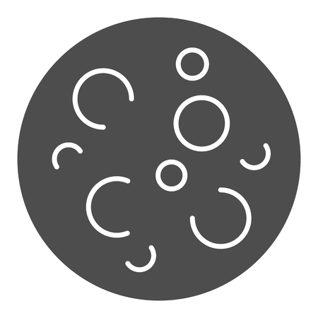Moon with craters solid icon. Full moon vector illustration isolated on white. Space glyph style design, designed for web and app. Eps 10のイラスト素材