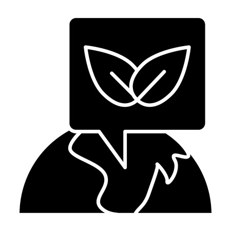 Eco planet solid icon. Environment vector illustration isolated on white. Ecology earth glyph style design, designed for web and app.のイラスト素材