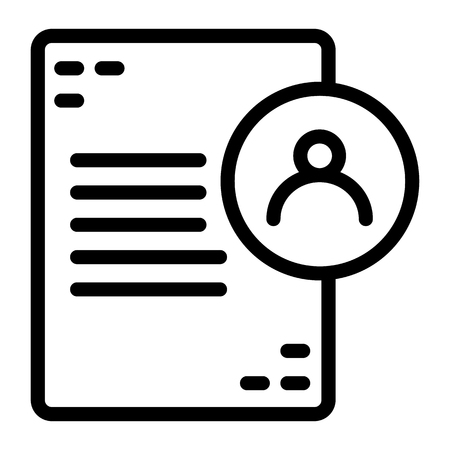 User document line icon. User form vector illustration isolated on white. Questionnaire outline style design, designed for web and app. Eps 10のイラスト素材
