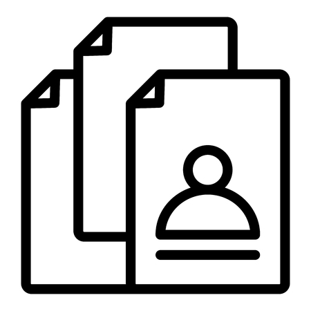 Vacancy search line icon. Hiring vector illustration isolated on white. Vacancy documents outline style design, designed for web and app. Eps 10のイラスト素材