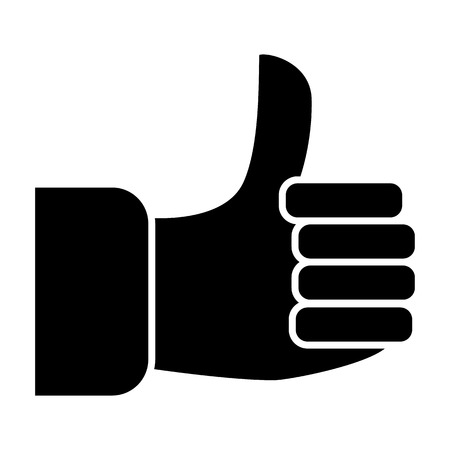 Approved solid icon. Thumb up vector illustration isolated on white. Like glyph style design, designed for web and app. Eps 10のイラスト素材