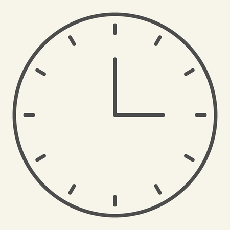 Clock thin line icon. Time vector illustration isolated on white. Watch outline style design, designed for web and app. Eps 10のイラスト素材