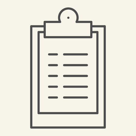 Clipboard thin line icon. Document graph vector illustration isolated on white. Form outline style design, designed for web and app. Eps 10のイラスト素材