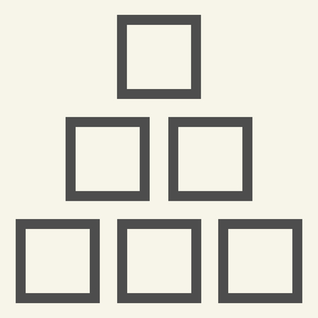 Square chart line icon. Diagram vector illustration isolated on white. Pyramid outline style design,...