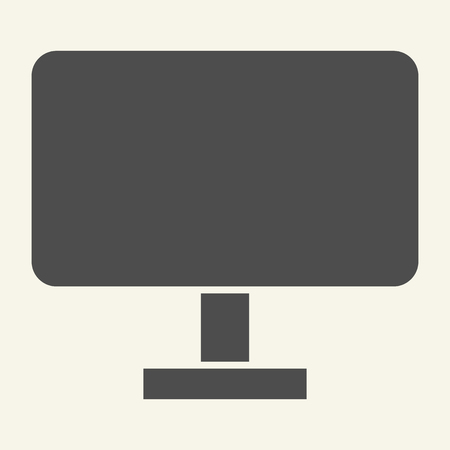 Computer monitor solid icon. Pc screen vector illustration isolated on white. Display glyph style design, designed for web and app.のイラスト素材
