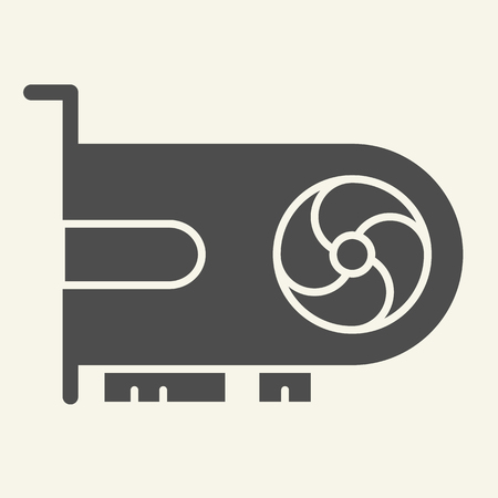 Video card solid icon. Gpu vector illustration isolated on white. Computer graphics glyph style design, designed for web and app. Eps 10のイラスト素材