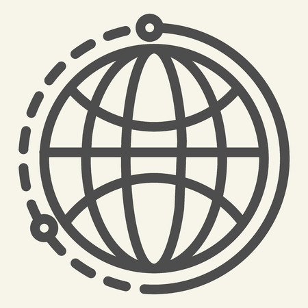 World line icon. Planet vector illustration isolated on white. Earth outline style design, designed for web and app. Eps 10のイラスト素材