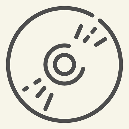 CD disc line icon. Data vector illustration isolated on white. Dvd outline style design, designed for web and app. Eps 10のイラスト素材