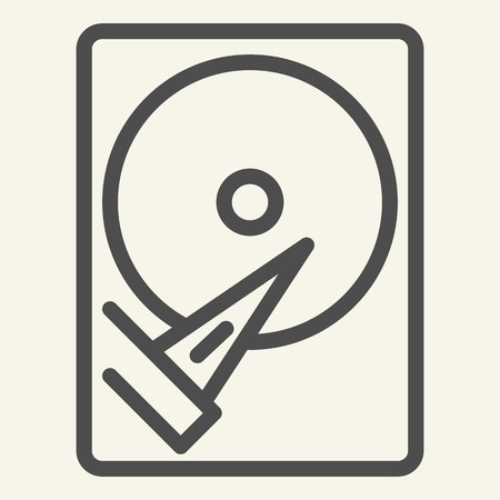 Hard disk line icon. Storage vector illustration isolated on white. Hard drive outline style design, designed for web and app. Eps 10のイラスト素材